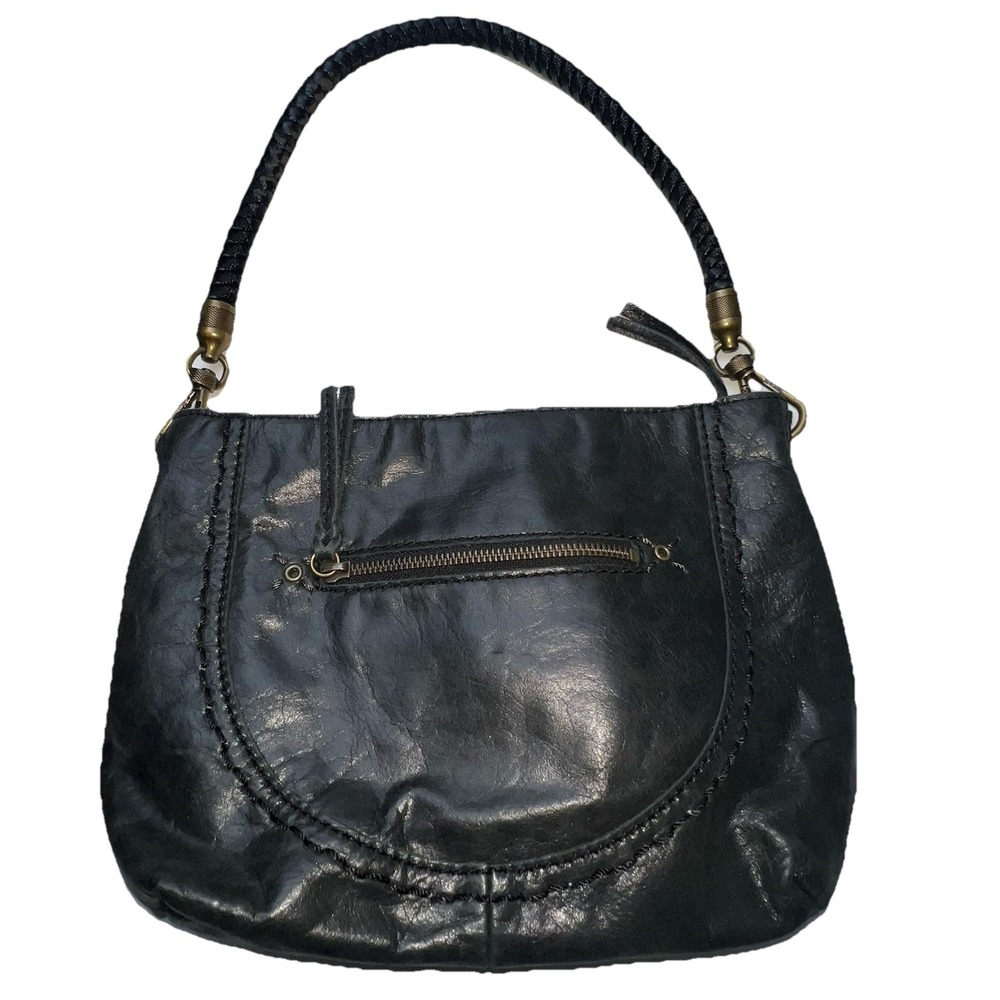 The Sak Indio Leather Demi Shoulder Bag Black Boho Tote DAMAGED Braided Strap - Picture 1 of 13